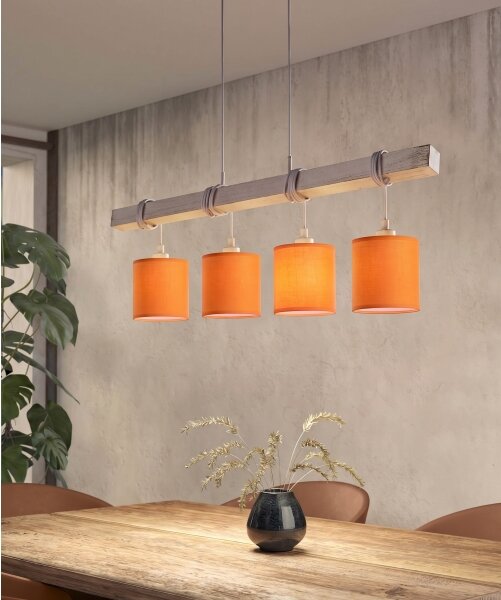Brilagi - LED Lustr na lanku NUBILA 4xE27/60W/230V šedá/oranžová