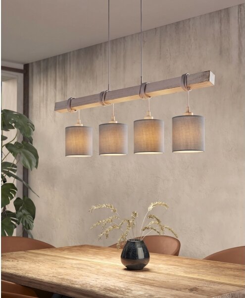 Brilagi - LED Lustr na lanku NUBILA 4xE27/60W/230V šedá