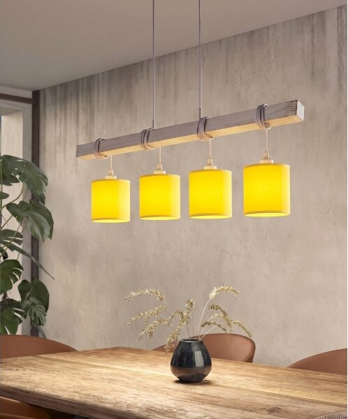 Brilagi - LED Lustr na lanku NUBILA 4xE27/60W/230V šedá/žlutá