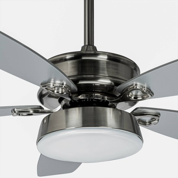 Lucande Stropní ventilátor LED Kuvio, DC, tichý, Ø 120 cm,, Hliník / šedá / zinek, Obývací pokoj / jídelna, kov, Moderní