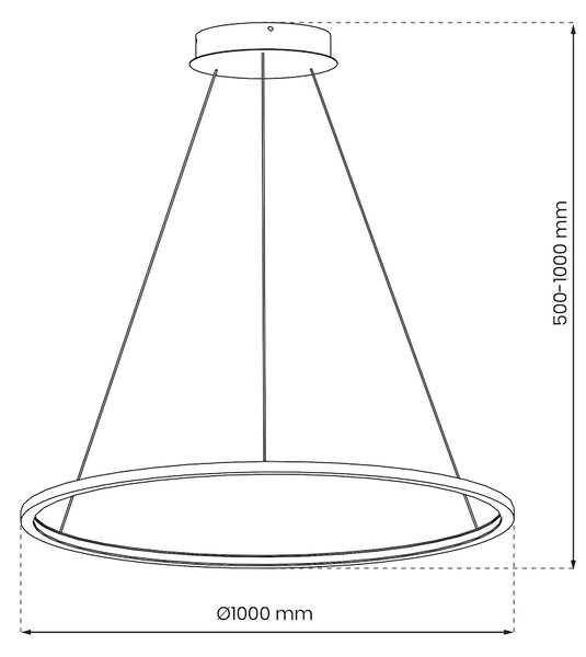 Závěsné LED svítidlo Saturno, 1x LED 57w, 4000k, g