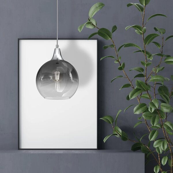 Závěsné svítidlo Monte, 1x grafitové skleněné stínítko, (fi 20cm), s