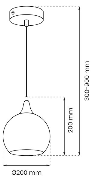 Závěsné svítidlo Monte, 1x zlaté skleněné stínítko, (fi 20cm), g