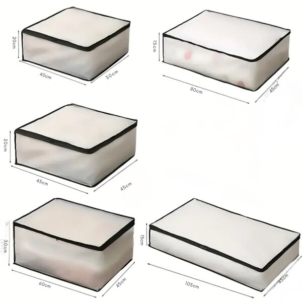 Arte Regal Textilní úložný box na uschování oblečení a ložního prádla, WHITE KIPIT, 105x45x15, bílý