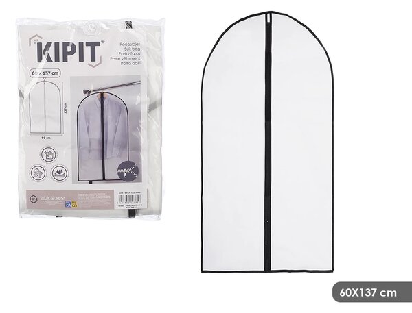 Arte Regal Látkový ochranný obal na oblečení, bílý WHITE KIPIT, 60 x 137 cm