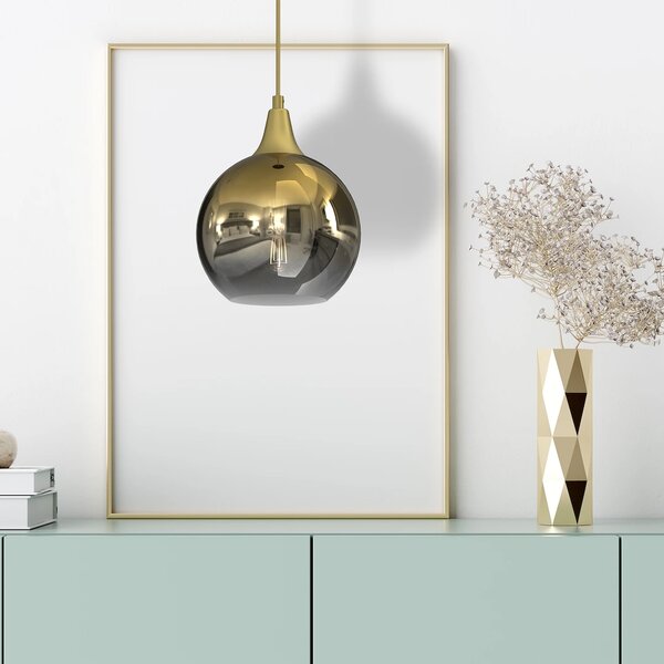 Závěsné svítidlo Monte, 1x zlaté skleněné stínítko, (fi 20cm), g