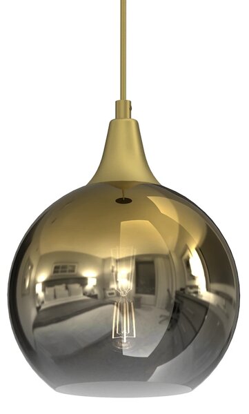 Závěsné svítidlo Monte, 1x zlaté skleněné stínítko, (fi 20cm), g