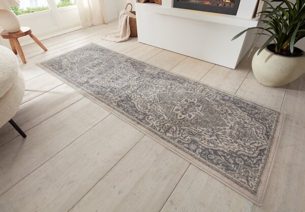Hanse Home, Běhoun Terrain 105605 Orken Cream Grey, 80x200, béžová, ložnice