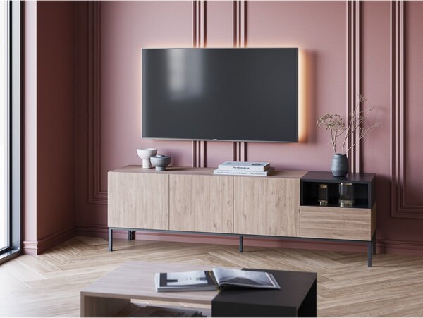 TV stolek v přírodní barvě 180x55 cm Cailin – Marckeric