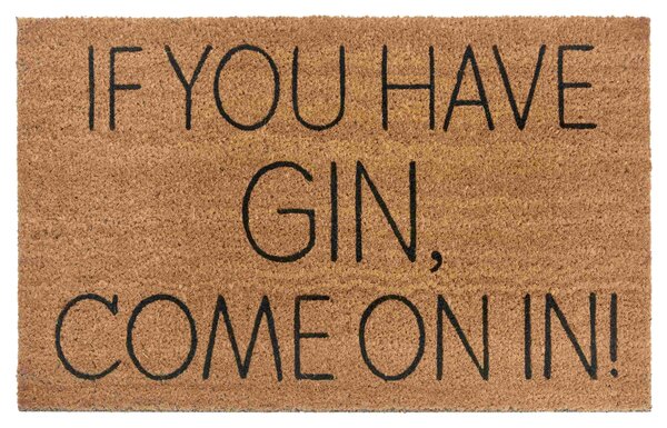 Hanse Home, Rohožka If you have gin, come on in 105661 - na ven i na doma, 45x75, hnědá, chodba / předsíň