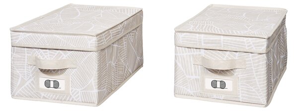 LIVARNO home Úložný box (béžová, úložný box, 2 kusy) (100365683004)