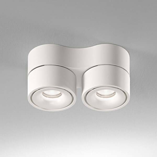 Egger Licht DLS LED stropní spot Clippo Duo, 2 světla, bílá, 700 K, stmívatelný, Bílá / opál, Pracovna / kancelář, Hliník, Moderní
