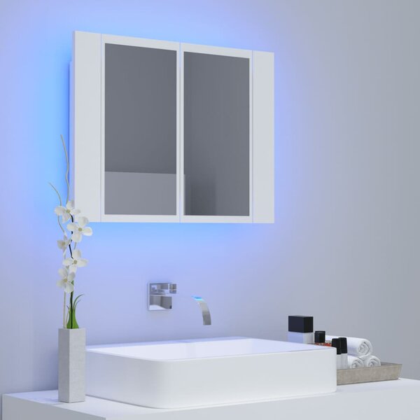 LED koupelnová skříňka se zrcadlem bílá 60 x 12 x 45 cm akryl