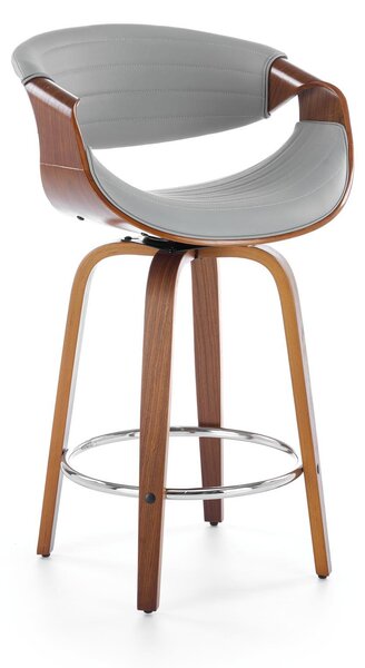 Barová židle Hannah (šedá + ořech). 1092580