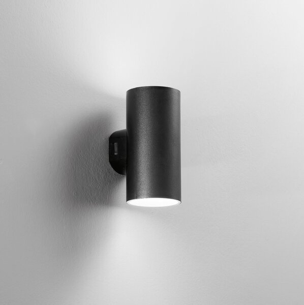 FAN LED-W-POLO-R2-NER Venkovní nástěnné svítidlo LED POLO polykarbonát černá 2x8W 1960 lm CCT IP65 16,2x7,8x9,9 cm - FANEUROPE