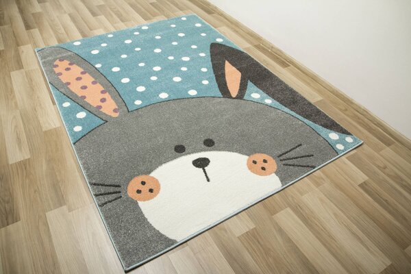 Makro Abra Dětský kusový koberec Lima 1316C Králíček modrý šedý Rozměr: 100x150 cm