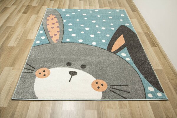 Makro Abra Dětský kusový koberec Lima 1316C Králíček modrý šedý Rozměr: 100x150 cm