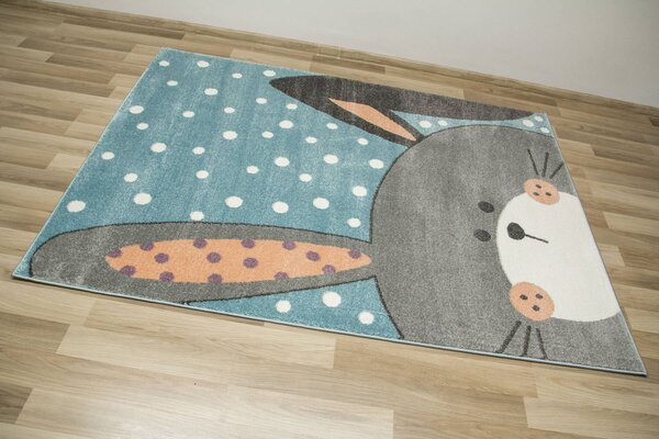 Makro Abra Dětský kusový koberec Lima 1316C Králíček modrý šedý Rozměr: 100x150 cm