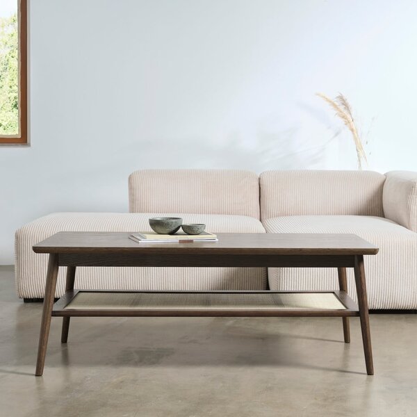 Hnědý konferenční stolek s deskou v dubovém dekoru 60x120 cm Barrali – Unique Furniture