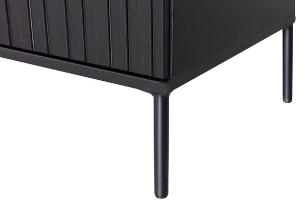 WOOOD Černý borovicový TV stolek Gravia 150 x 44 cm