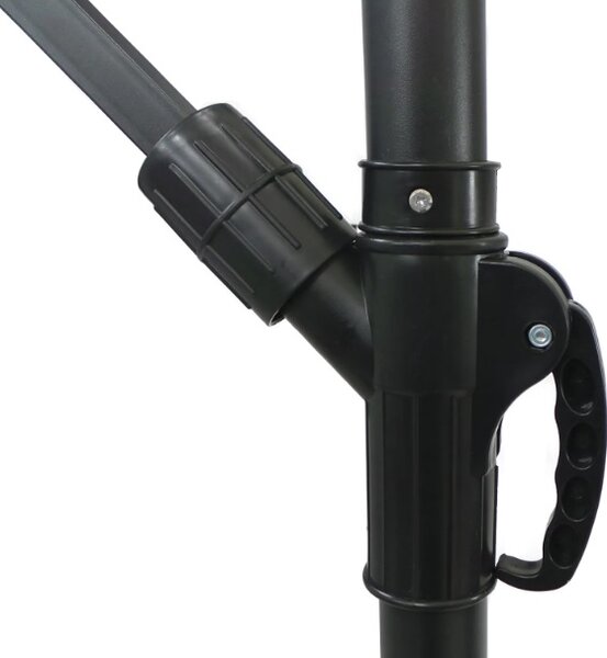 Závěsný slunečník s LED solárním osvětlením BestBerg BBHU-12 / 300 cm / zelená
