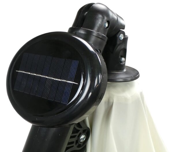 Závěsný slunečník s LED solárním osvětlením BestBerg BBHU-11 / 300 cm / béžová