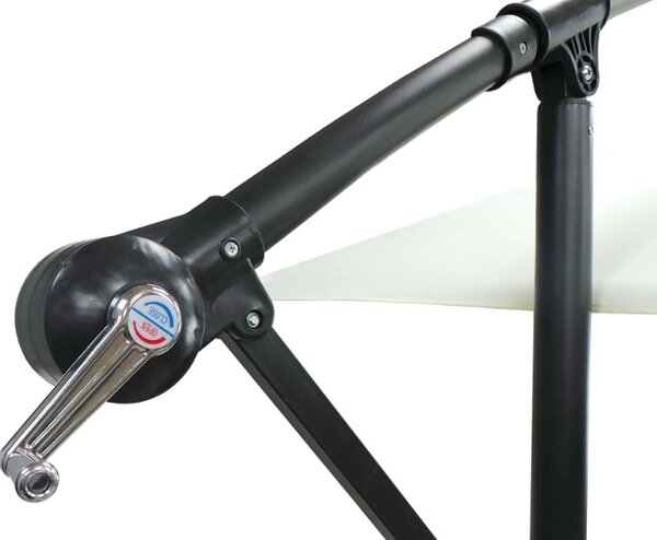 Závěsný slunečník s LED solárním osvětlením BestBerg BBHU-11 / 300 cm / béžová