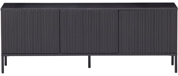 WOOOD Černý borovicový TV stolek Gravia 150 x 44 cm