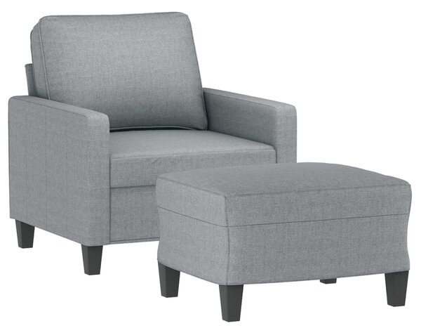 Křeslo s podnožkou světle šedé 60 cm textil 3201029