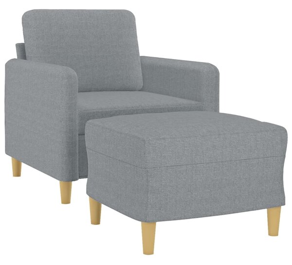 Křeslo s podnožkou světle šedé 60 cm textil 3201184