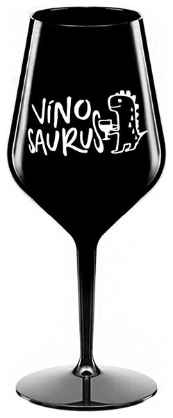 VÍNOSAURUS - černá nerozbitná sklenička na víno 470 ml