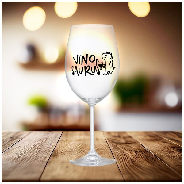 VÍNOSAURUS - čirá sklenička na víno 350 ml