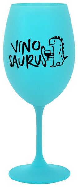 VÍNOSAURUS - tyrkysová sklenička na víno 350 ml