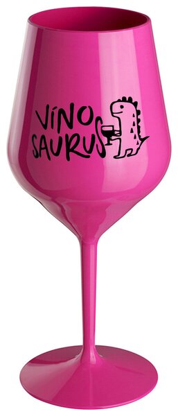 VÍNOSAURUS - růžová nerozbitná sklenička na víno 470 ml