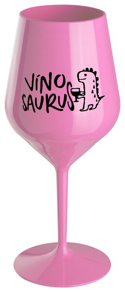 VÍNOSAURUS - světle růžová nerozbitná sklenička na víno 470 ml
