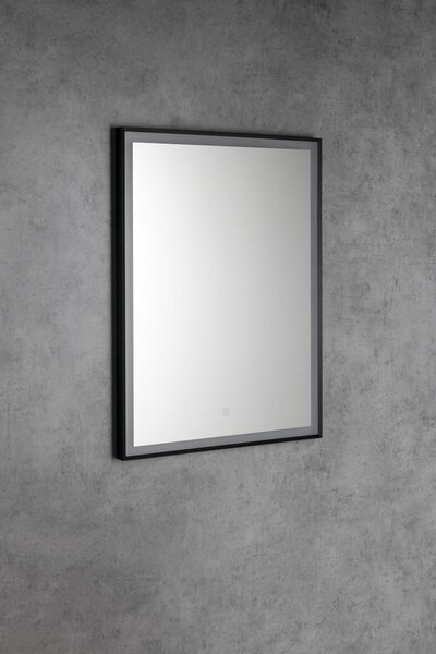 Aqualine Aqualine, CORNA zrcadlo s LED osvětlením 60x80cm, dotykový senzor, stmívatelné, černá mat, CN060