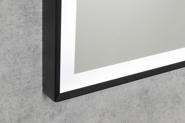 Aqualine Aqualine, CORNA zrcadlo s LED osvětlením 60x80cm, dotykový senzor, stmívatelné, černá mat, CN060