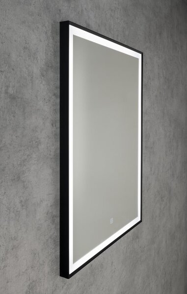 Aqualine Aqualine, CORNA zrcadlo s LED osvětlením 60x80cm, dotykový senzor, stmívatelné, černá mat, CN060
