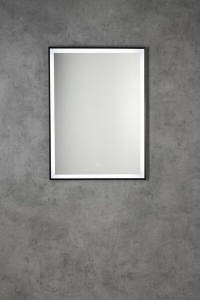 Aqualine Aqualine, CORNA zrcadlo s LED osvětlením 60x80cm, dotykový senzor, stmívatelné, černá mat, CN060