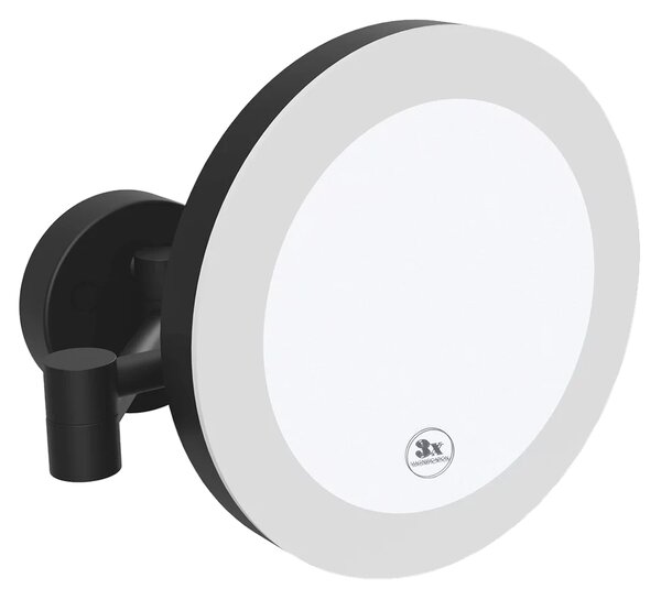 Sapho Sapho, X-ROUND BLACK závěsné kosmetické zrcadlo LED, průměr 200mm, černá, XR016B
