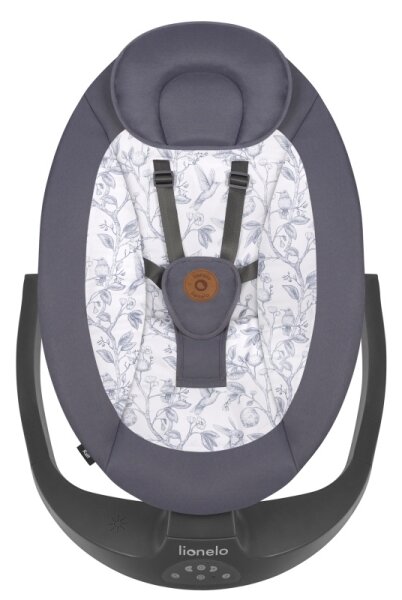 Lionelo - Dětské houpátko s melodií RALF 4xAA Grey White + dálkové ovládání
