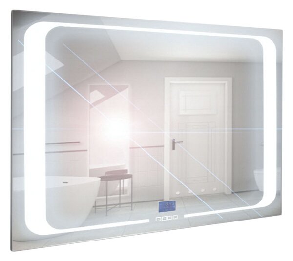 Zrcadlo závěsné s pískovaným motivem a LED osvětlením Nikoletta LED 4 Typ: dotykový vypínač, kód produktu: Nikoletta LED 4/120, rozměry: 120x65 cm