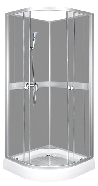 Sprchový box čtvrtkruhový Cessla 80 šedý - 79x79x210 cm -