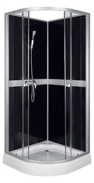 Sprchový box čtvrtkruhový Cessla 90 černý - 89x89x210 cm - BPS-koupelny