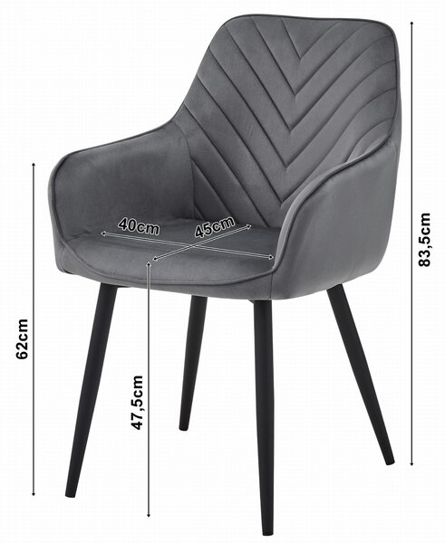Jídelní křeslo NANA VELVET, krémové