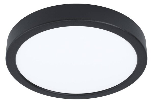 EGLO connect Smart LED přisazené svítidlo Fueva 6-Z, černé, Ø21cm, stmívatelný, Černá, Obývací pokoj / jídelna, Plast, Moderní