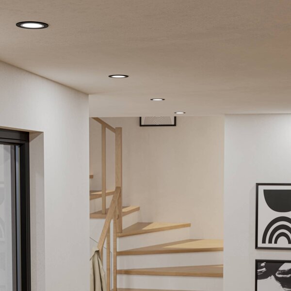 EGLO connect Smart LED svítidlo Carosso-Z, Ø 9 cm, černé, stmívatelný, Černá, Obývací pokoj / jídelna, Hliník, Moderní
