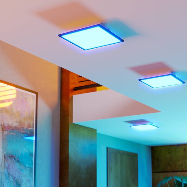 EGLO connect LED stropní svítidlo Moradillo-Z, černé, 29 cm, stmívatelný, Obývací pokoj / jídelna, kov, Moderní