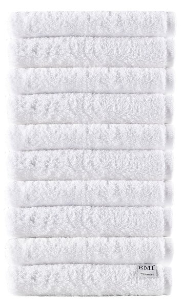 Sada ručníky bavlněné bílé 10x 50 x 90 cm EMI