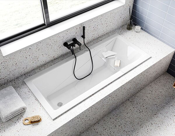 Besco Akrylátová obdélníková vana Modern Slim 140x70 (150,160,170x70, 180x80) Barva: Bílá, Rozměry (cm): 140x70